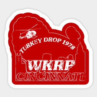 WKRP Turkey Drop Vintage Sticker